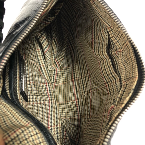 Francesco Biasia Genuine Leather Metallic Black Shoulder Bag - Picture 7 of 10